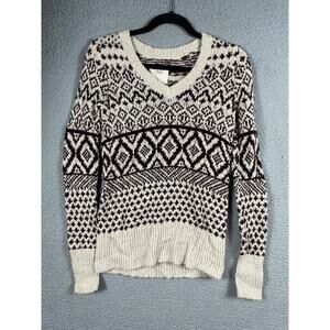 Abercrombie & Fitch Womens Size XS V Neck Printed Pullover Sweater